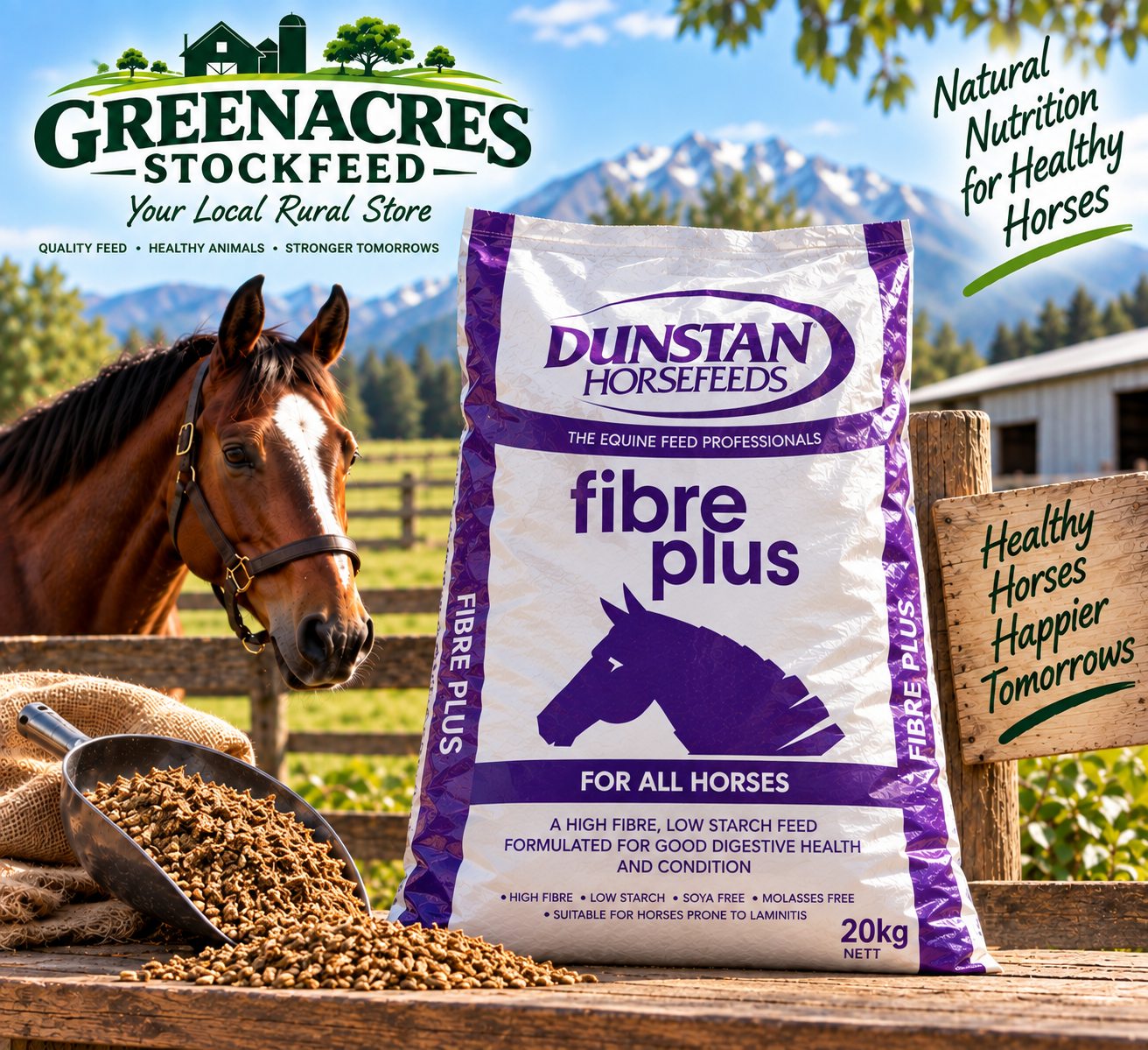 Dunstan Fibre Plus 20kg bag for all horses